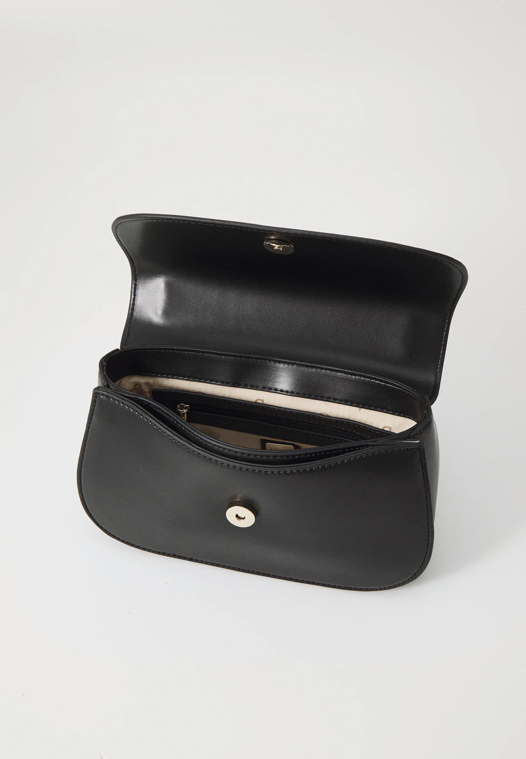 GUESS Black Faux Leather Shoulder Bag – Magnetic Closure