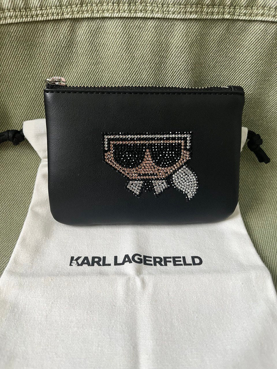 Luxury Black Pouch – Karl Lagerfeld Icon Face