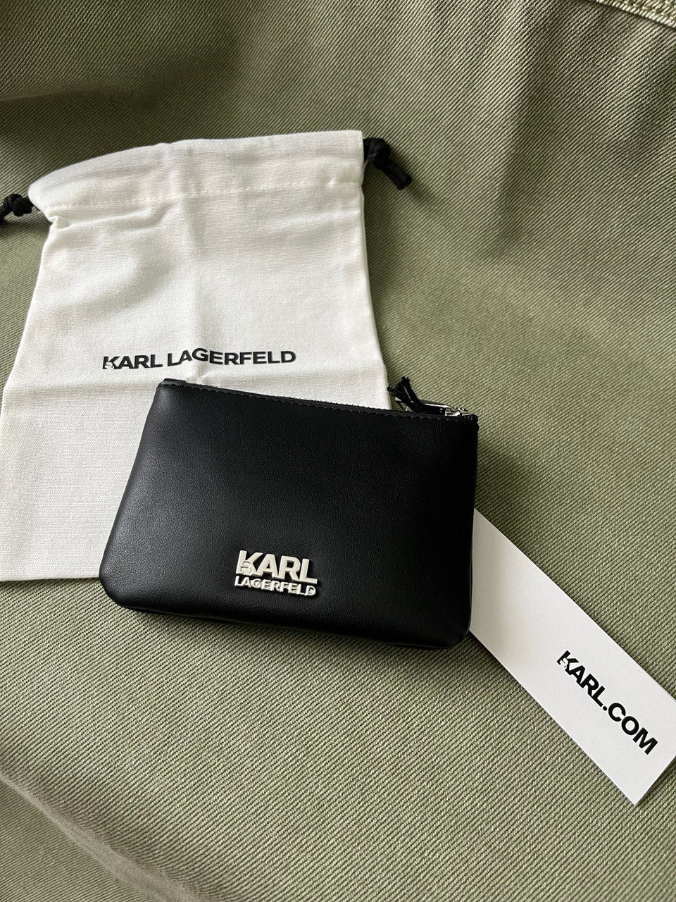 Luxury Black Pouch – Karl Lagerfeld Icon Face